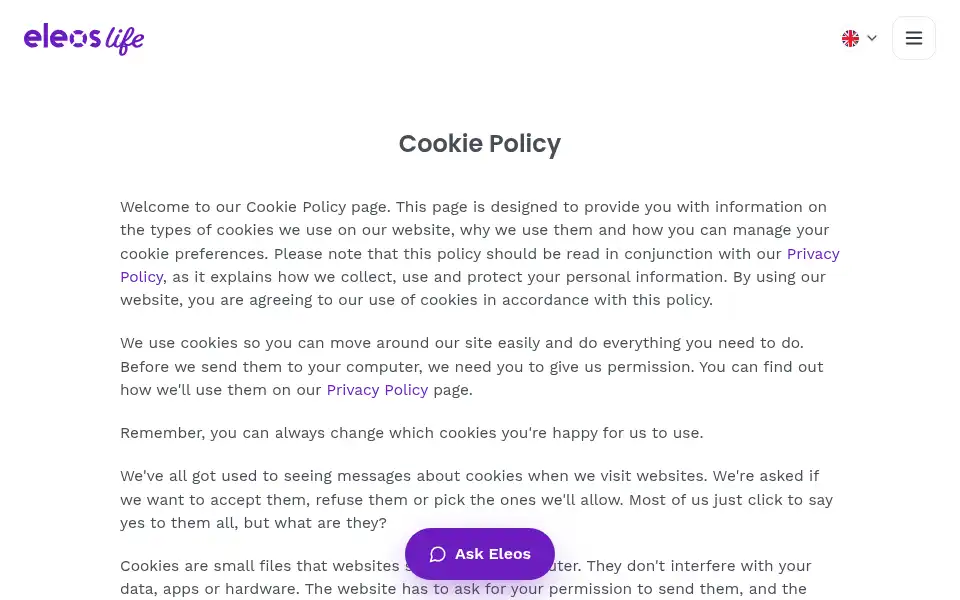 Screenshot of witheleos.com