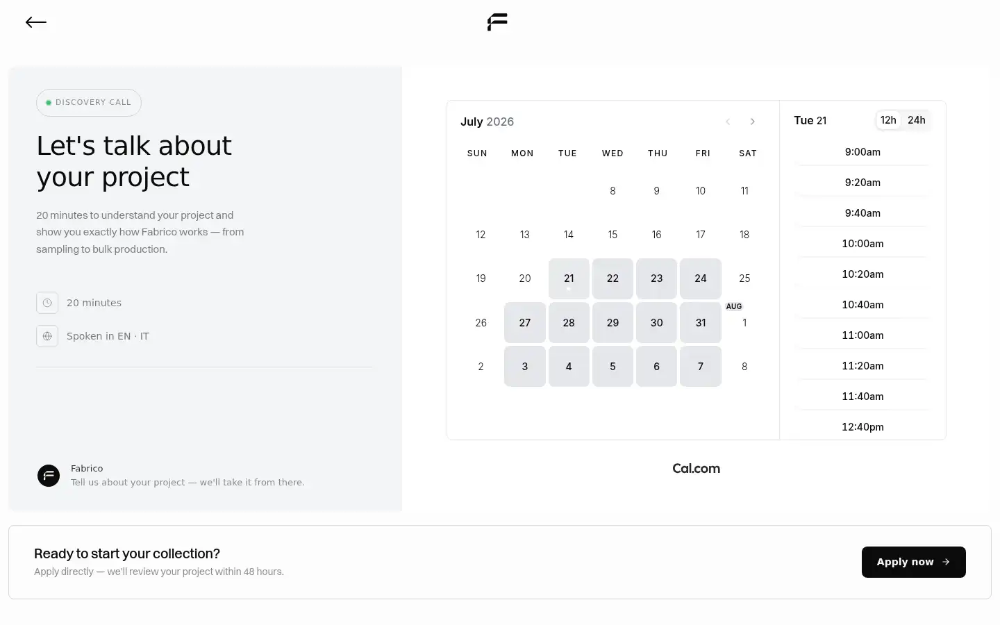 Screenshot of withfabrico.com