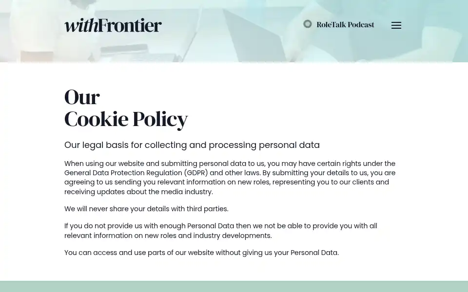 Screenshot of withfrontier.com