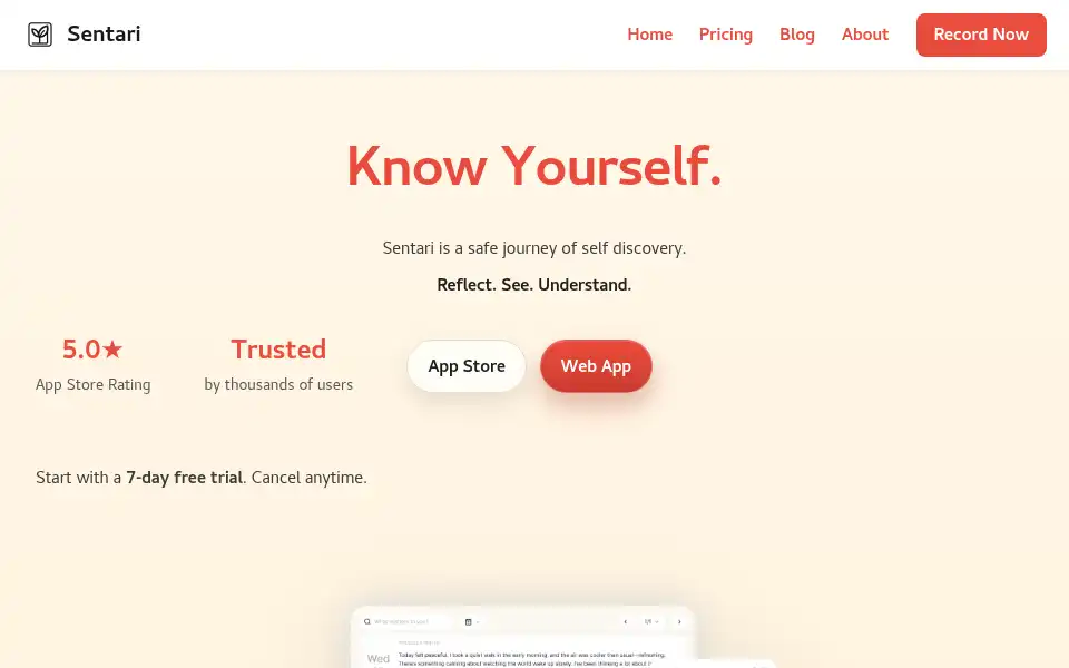 Screenshot of withsentari.com