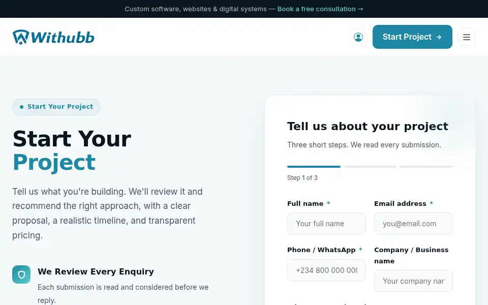 Screenshot of withubb.com