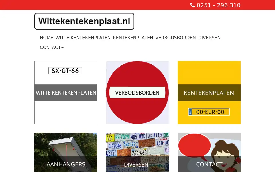Screenshot of wittekentekenplaat.nl