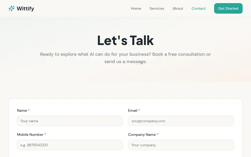 Screenshot of wittify.in
