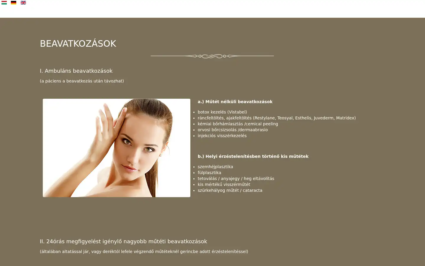 Screenshot of wittmannplasztikaisebeszet.hu
