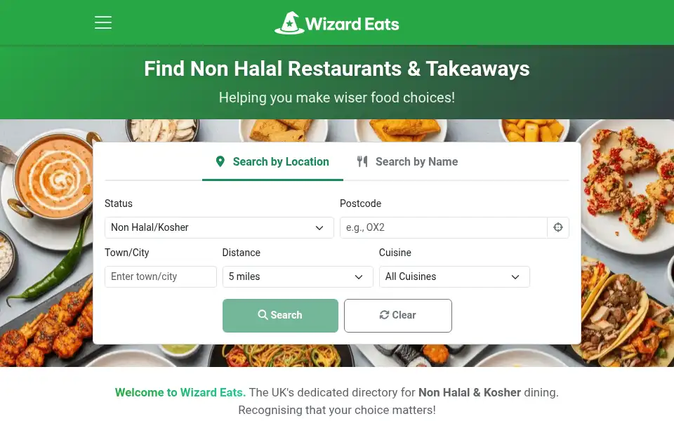 Screenshot of wizardeats.com