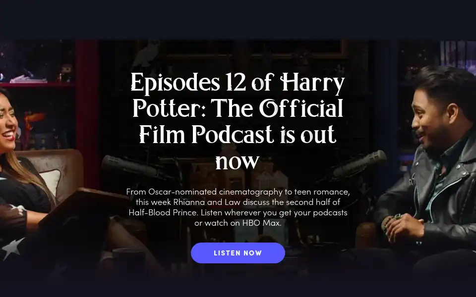 Screenshot of wizardingworld.com