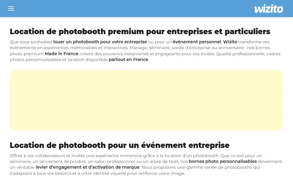 Screenshot of wizito.com