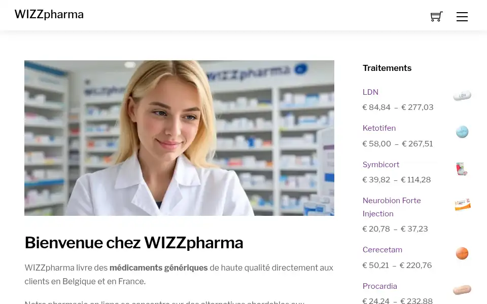 Screenshot of wizzpharma.com