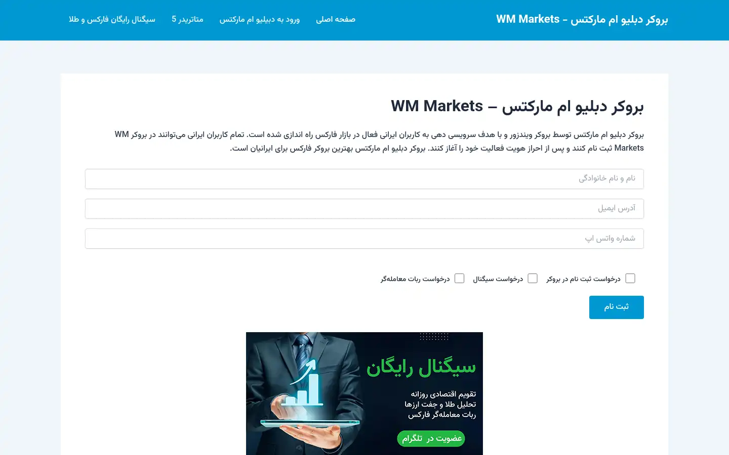 Screenshot of wmmarkets.info