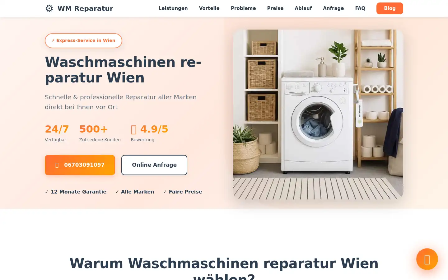 Screenshot of wmreparatur.at