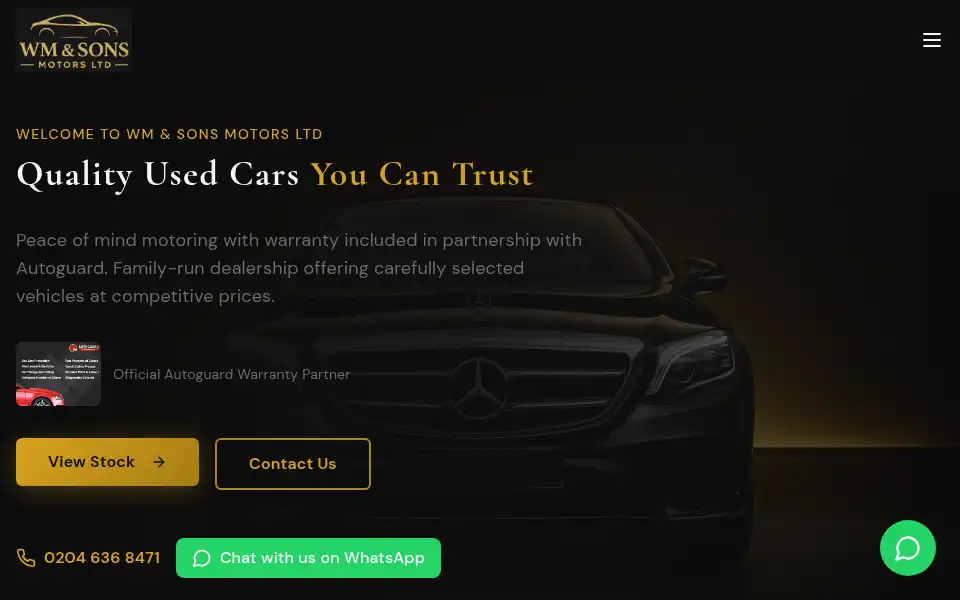 Screenshot of wmsonsmotorsltd.com