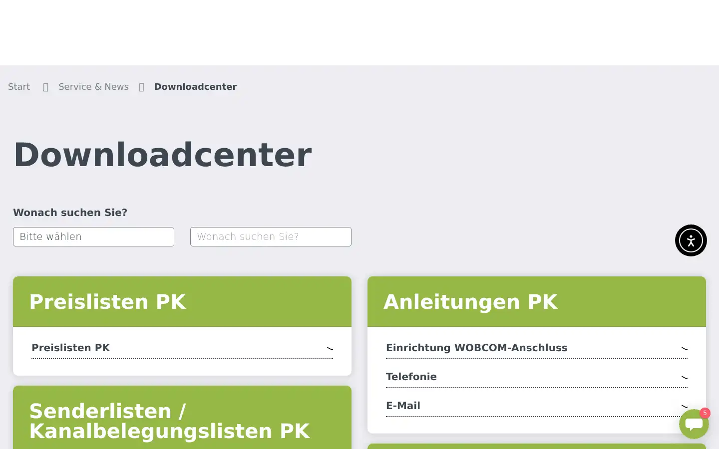Screenshot of wobcom.de