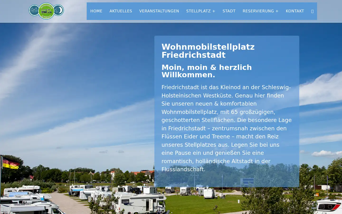 Screenshot of wohnmobilstellplatz-friedrichstadt.de