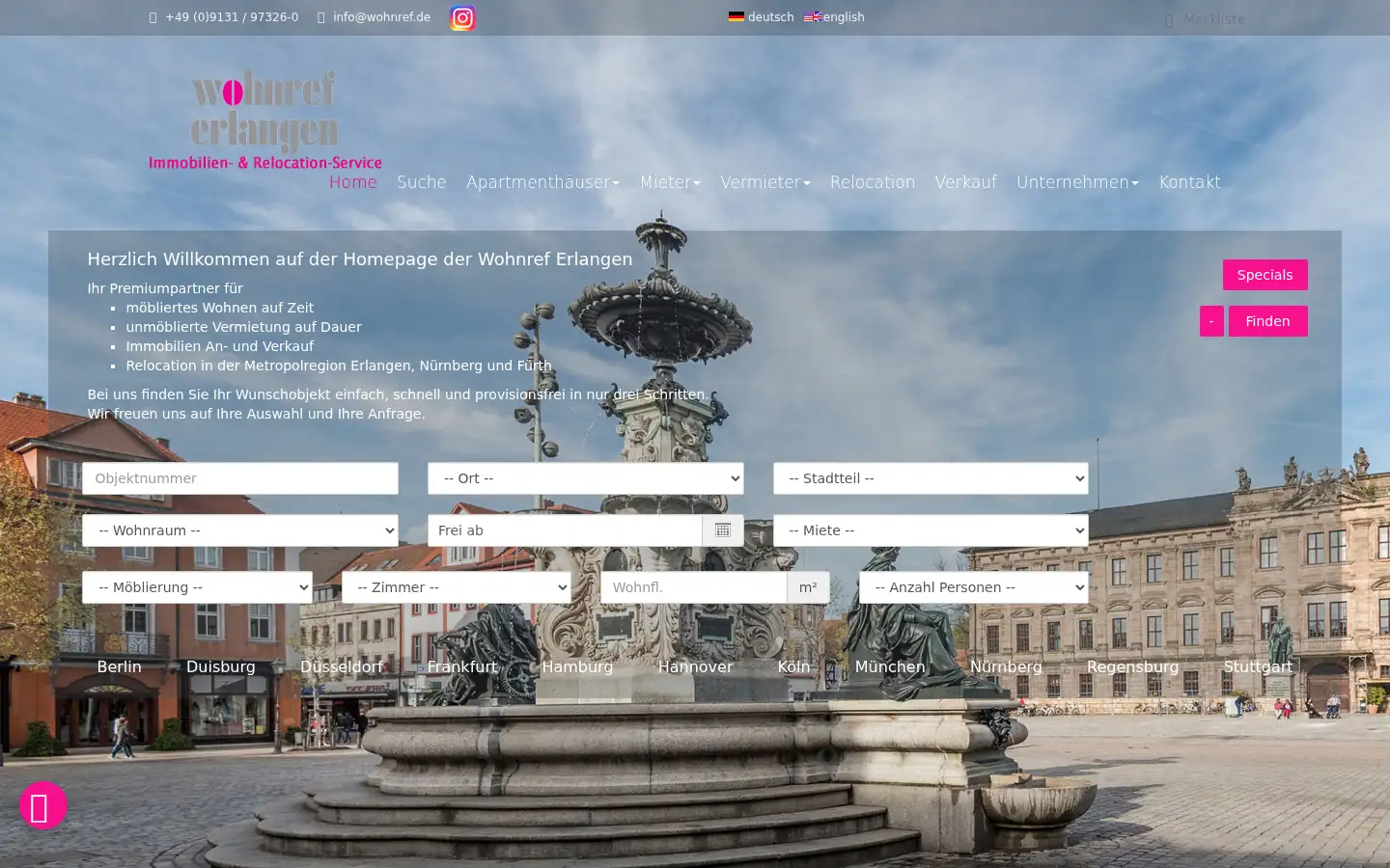Screenshot of wohnref.de