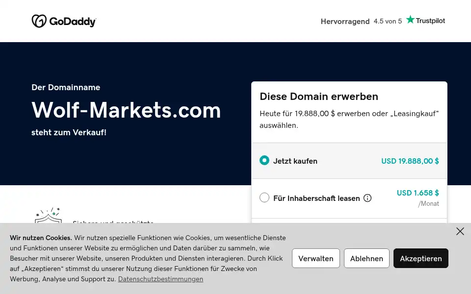 Screenshot of wolf-markets.com