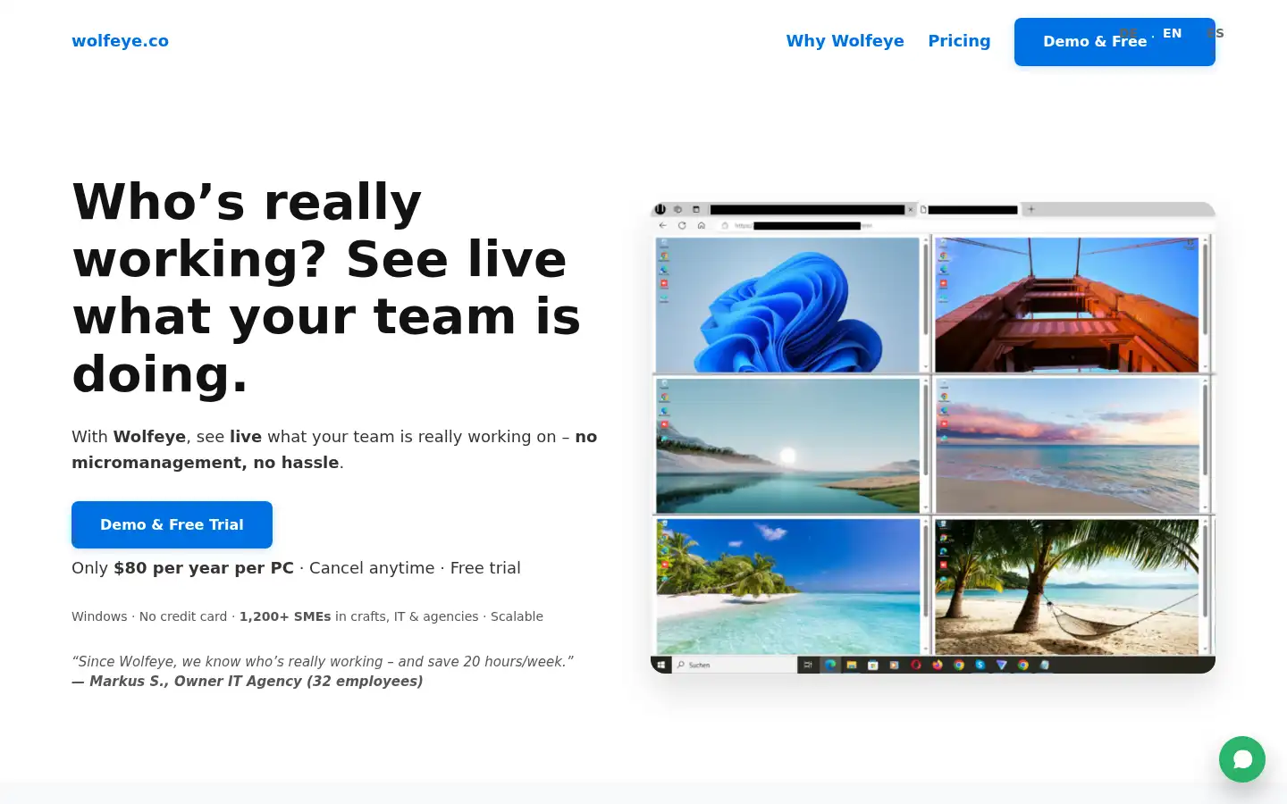 Screenshot of wolfeye.us