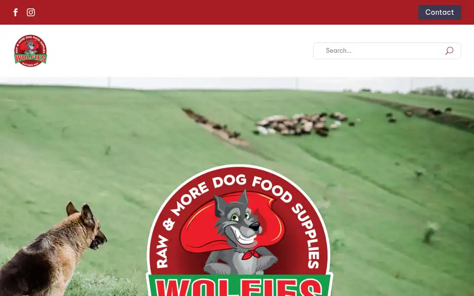 Screenshot of wolfiesrawandmore.com