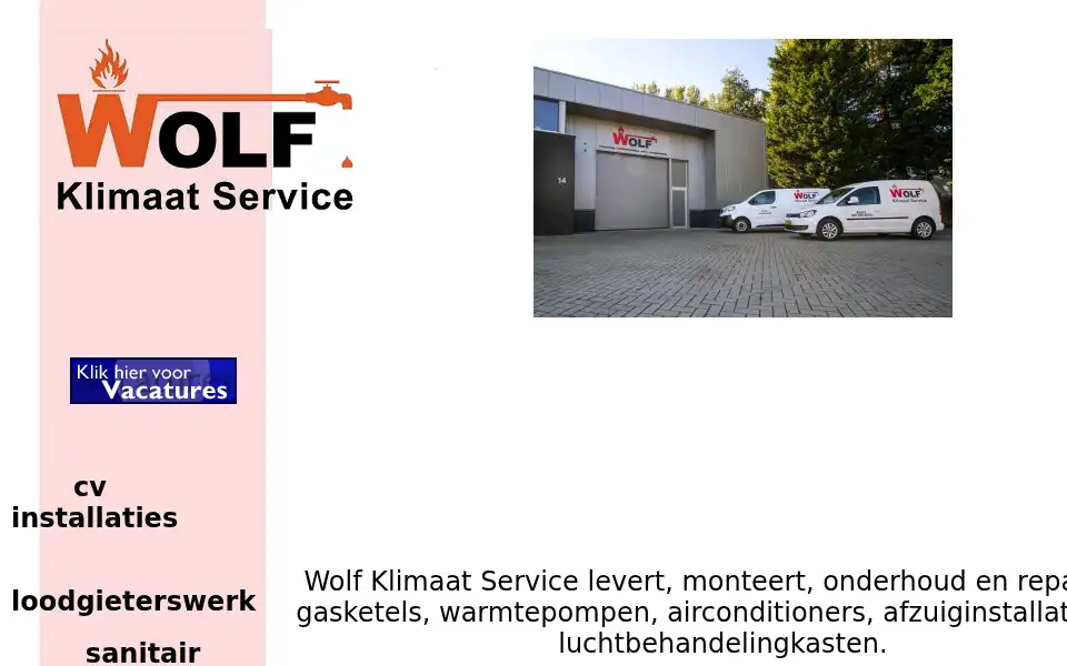 Screenshot of wolfklimaatservice.nl