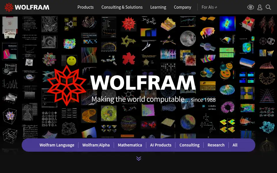 Screenshot of wolfram.com