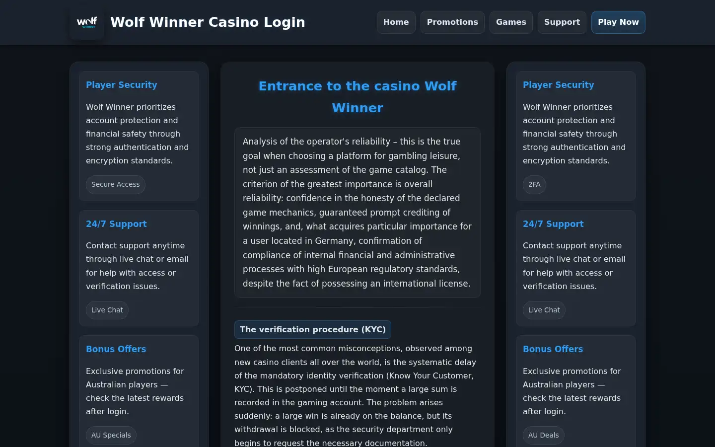 Screenshot of wolfwinnercasinoau.com