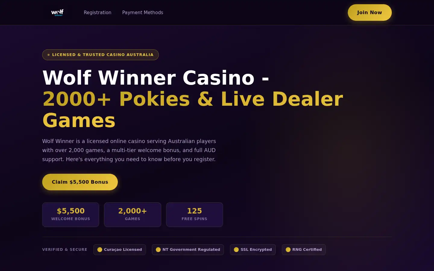 Screenshot of wolfwinnerfun.com