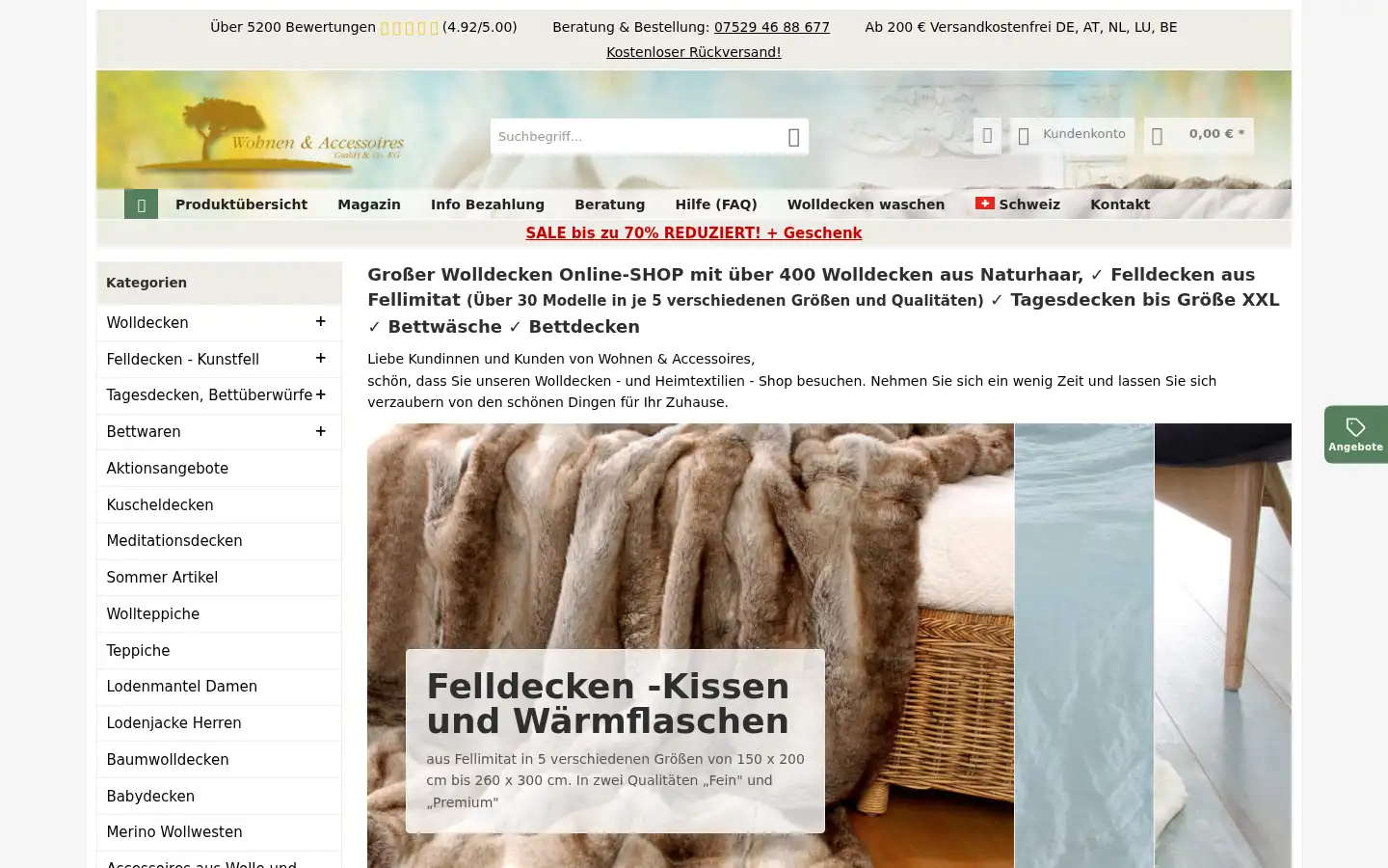 Screenshot of wolldecken-tagesdecken.de