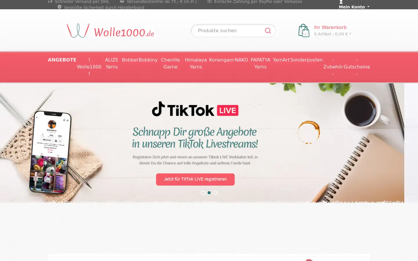 Screenshot of wolle1000.de