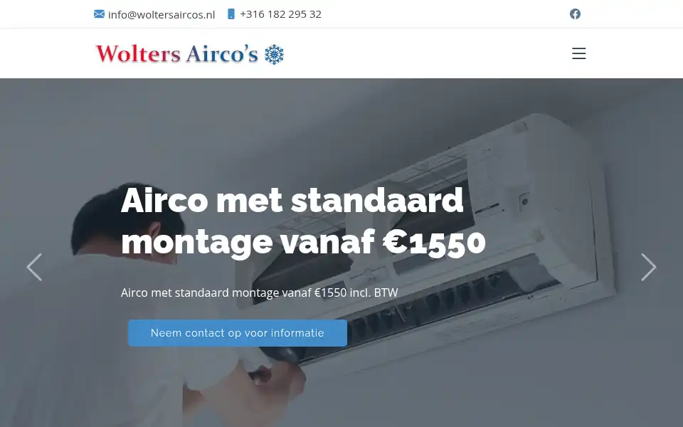 Screenshot of woltersaircos.nl