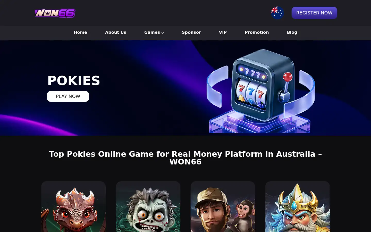 Screenshot of won66.com