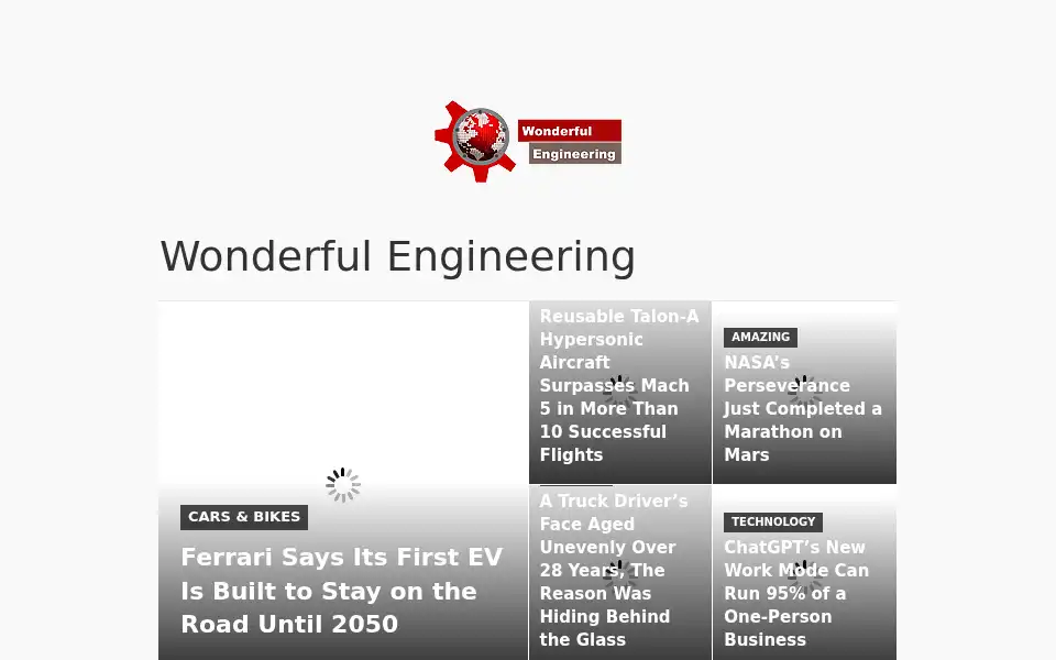 Screenshot of wonderfulengineering.com
