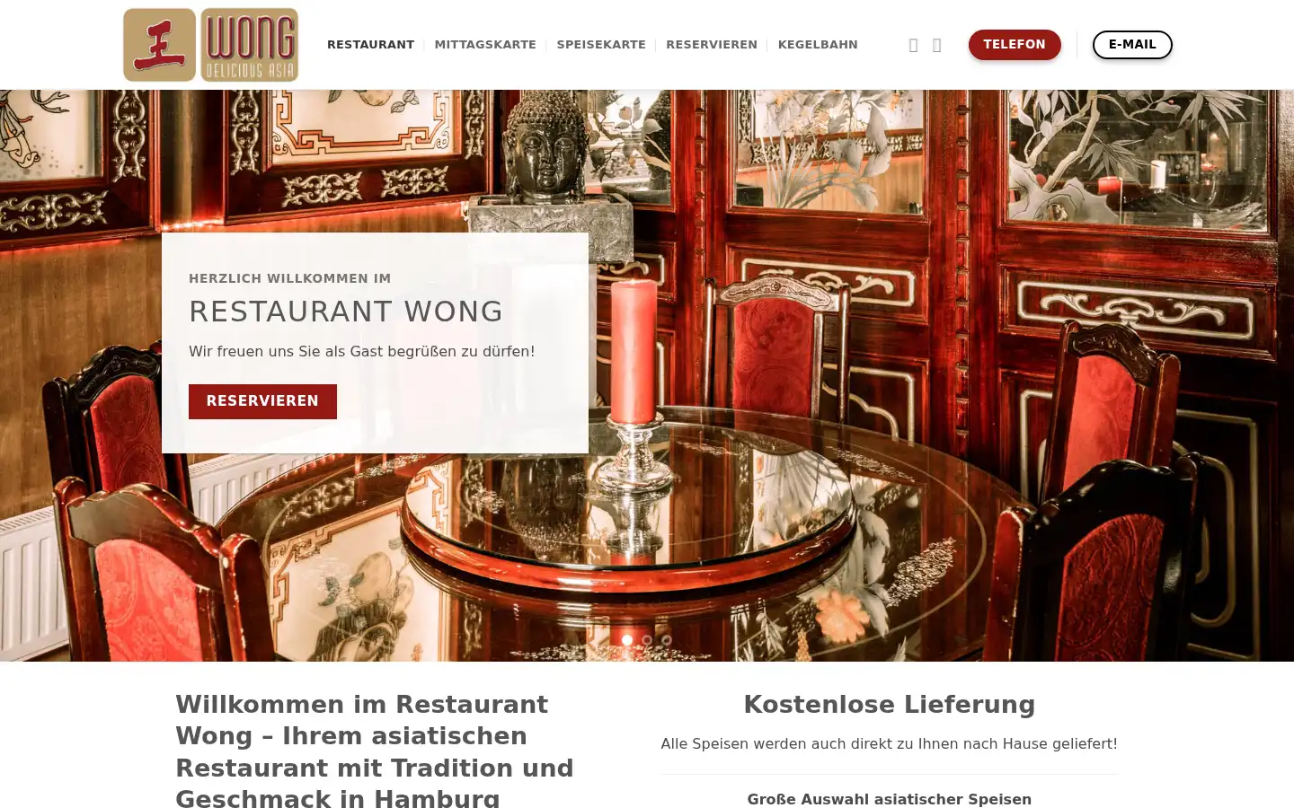 Screenshot of wong-restaurant.de