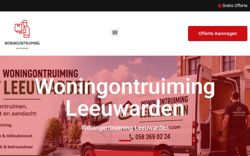 Screenshot of woningontruimingleeuwarden.com