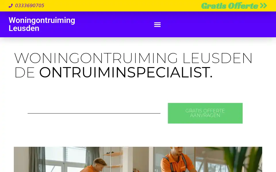 Screenshot of woningontruimingleusden.com