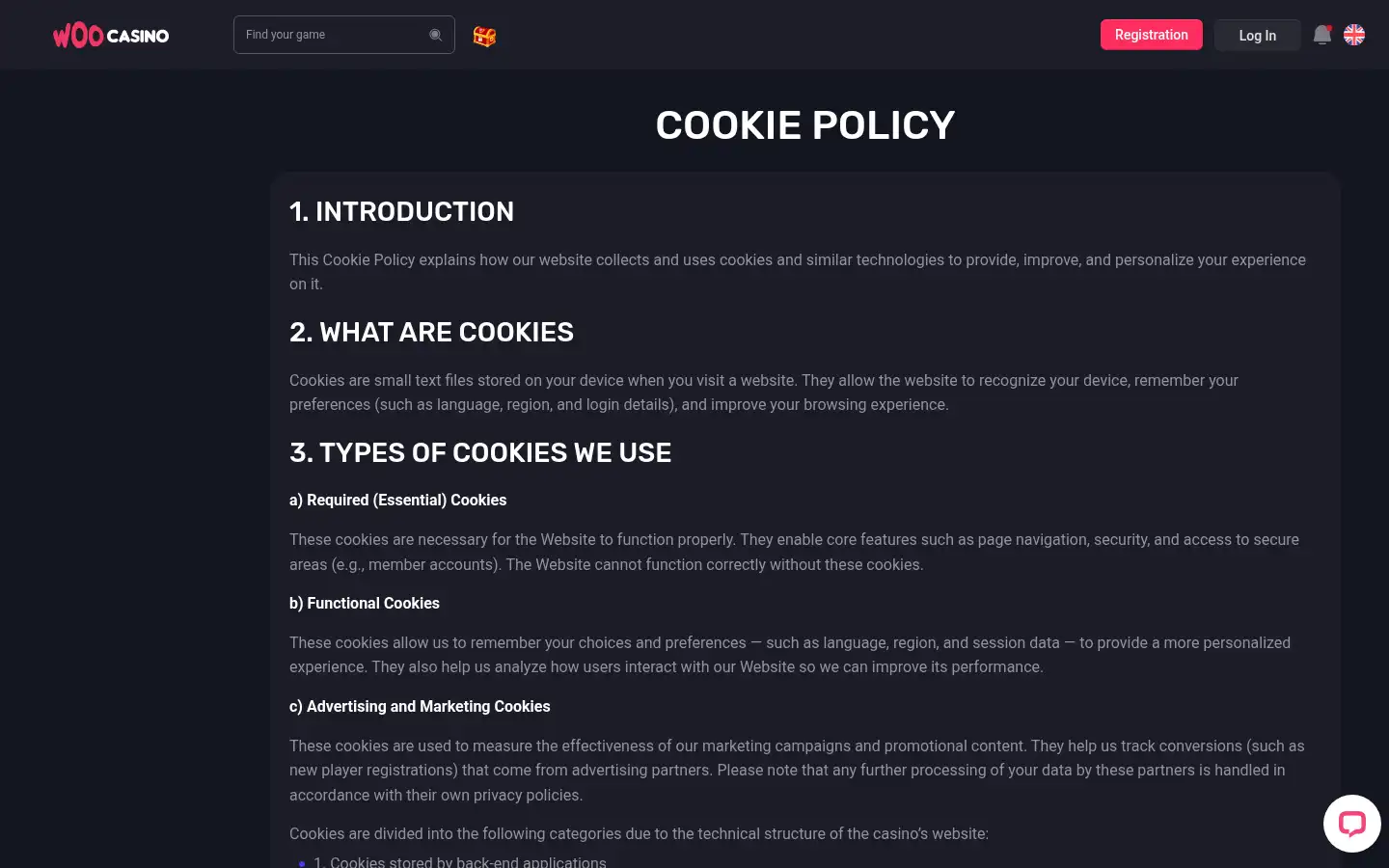 Screenshot of woocasino.com
