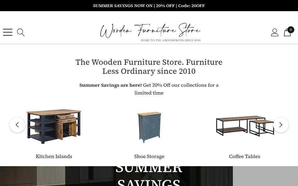 Screenshot of wooden-furniture-store.co.uk
