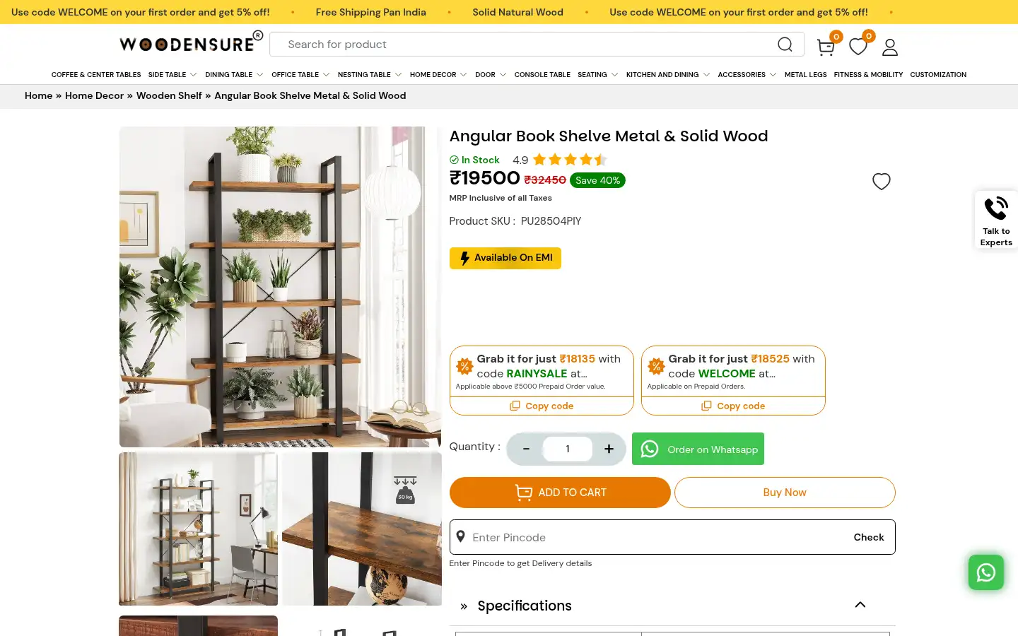 Screenshot of woodensure.com