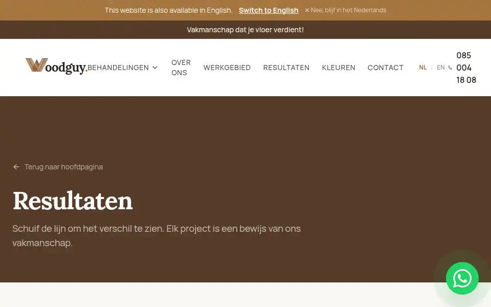 Screenshot of woodguy.nl