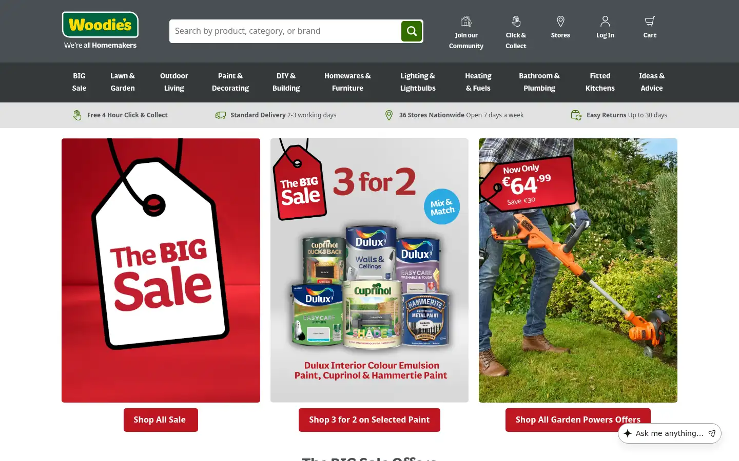 Screenshot of woodies.ie