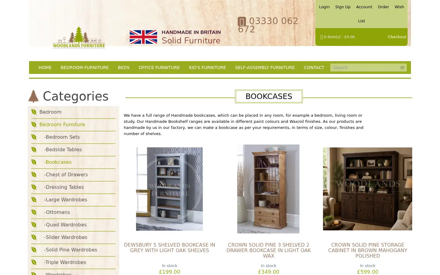 Screenshot of woodlandsfurniture.co.uk