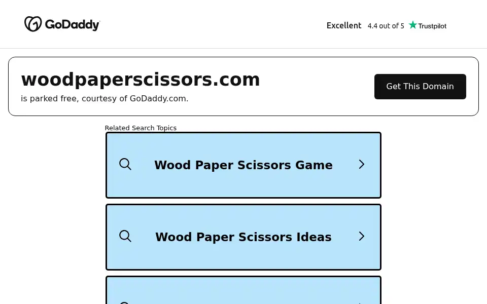 Screenshot of woodpaperscissors.com