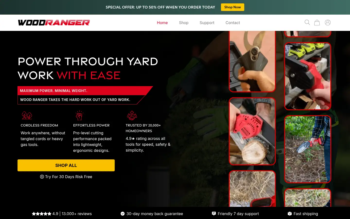 Screenshot of woodrangertools.com