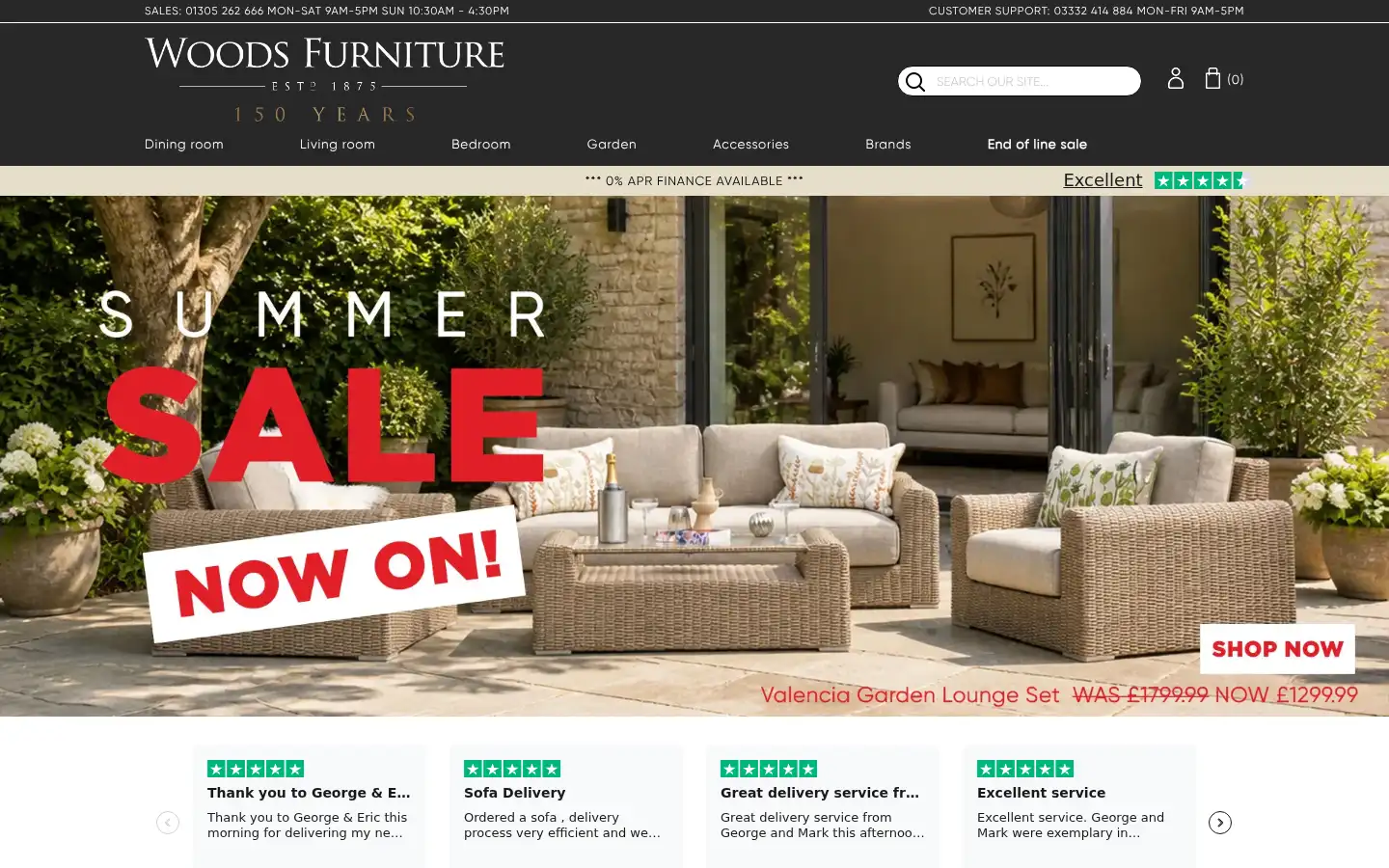 Screenshot of woods-furniture.co.uk