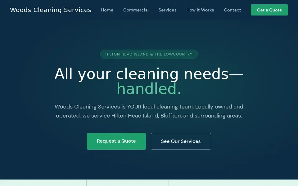 Screenshot of woodscleaningservices.com