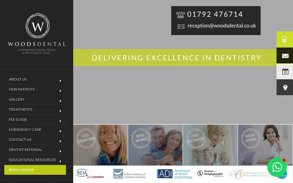 Screenshot of woodsdental.co.uk