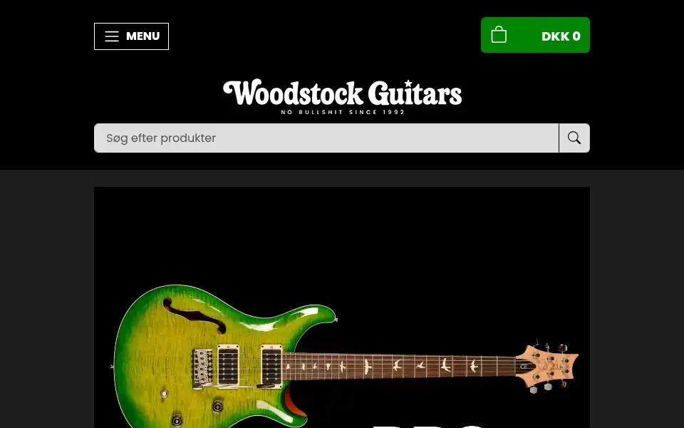 Screenshot of woodstockguitars.dk
