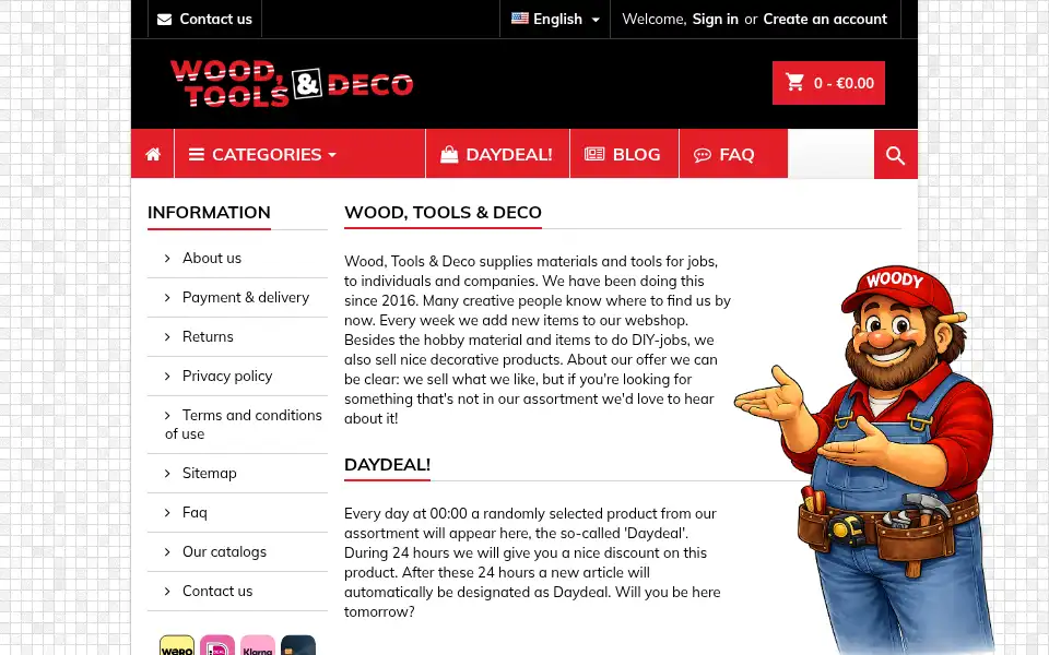 Screenshot of woodtoolsanddeco.com