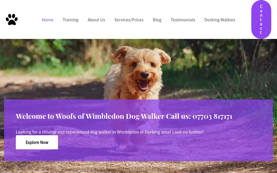 Screenshot of woofsofwimbledon.com