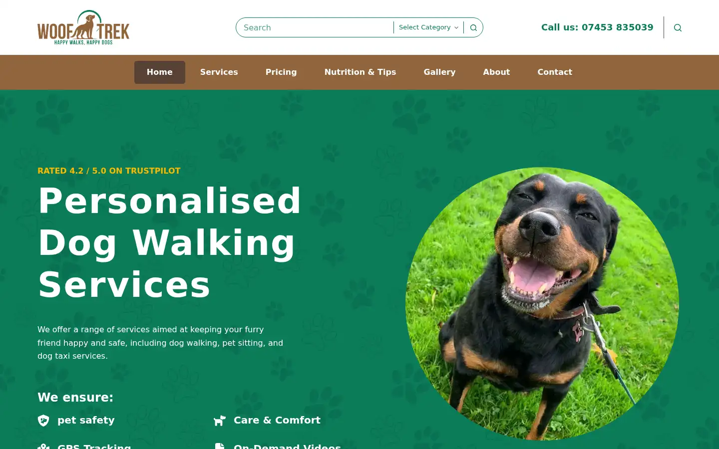 Screenshot of wooftrek.co.uk