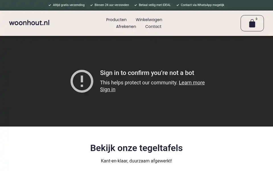 Screenshot of woonhout.nl