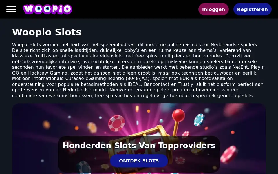 Screenshot of woopio.nl